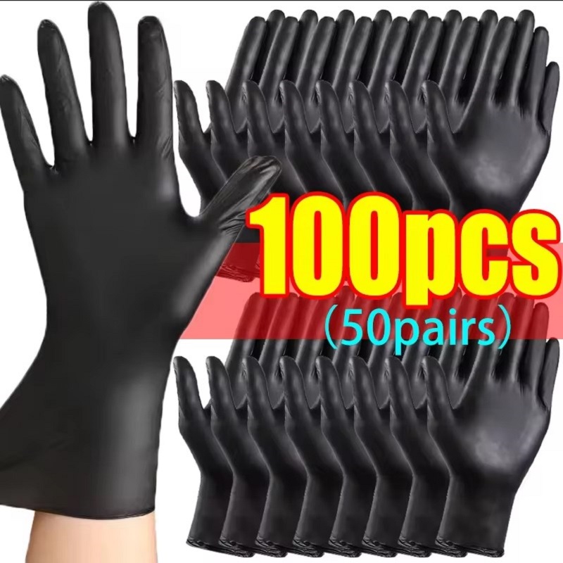 Home Cooking Work - Gants jetables noirs en nitrile pour