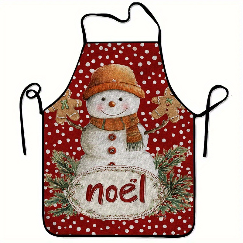 Home Cooking Work - Tablier imprimé bonhomme de neige de